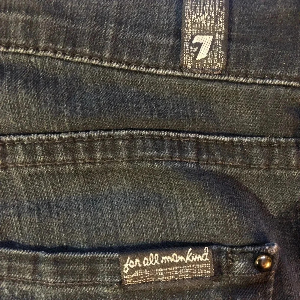 7 For  All Mankind black straight leg jeans